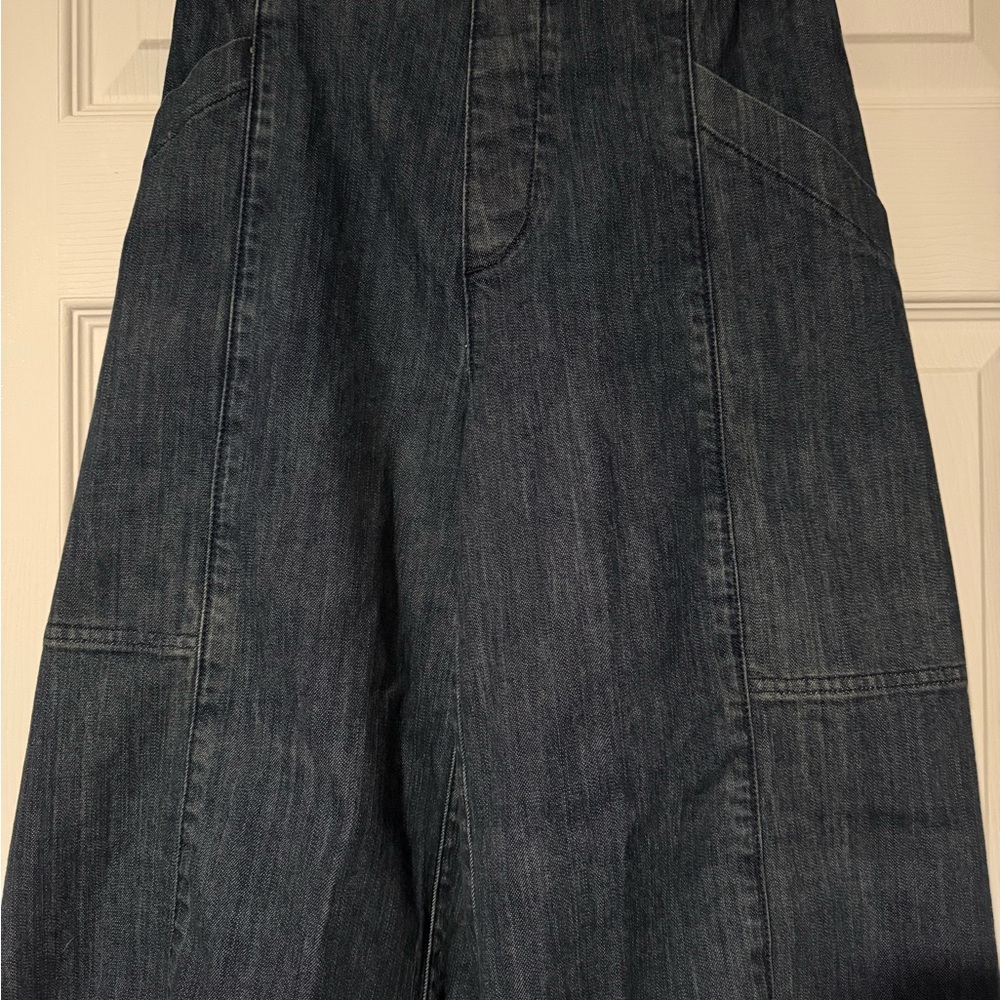 Elegant Blue/ Black Wide-Leg Women's Jeans by Lisa Bayne of Artful Home. Size XS - Picture 5 of 10